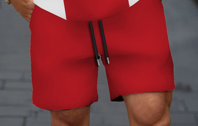 IMPST Solid Men Red Regular Shorts