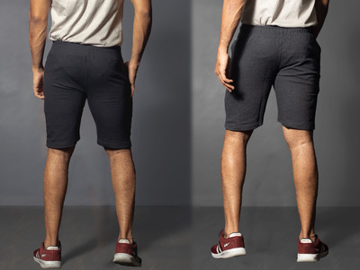 Moda Rapido Solid Men Black, Grey Regular Shorts
