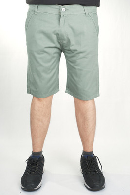 PUBHIZA Solid Men Light Green Chino Shorts