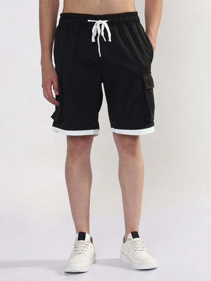SHOWOFFFF Solid Men Black Regular Shorts