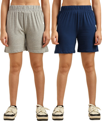OUTFLITS Solid Women Multicolor Regular Shorts
