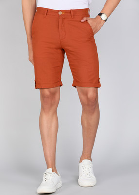 PETER ENGLAND Solid Men Red Regular Shorts