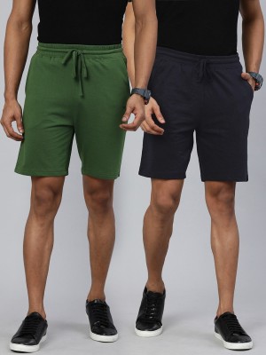 The Indian Garage Co. Solid Men Dark Blue Casual Shorts