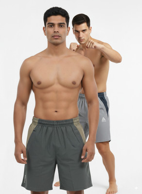 Radicle Color Block Men Grey Casual Shorts