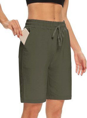 southcity attires Solid Women Green Regular Shorts, Night Shorts, Basic Shorts, Casual Shorts