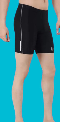 Rasool Hub Solid Men Black Compression Shorts