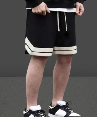 CULISH Color Block Men Black, White Sports Shorts