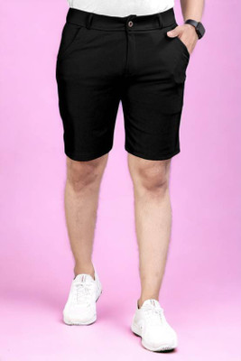 LAPATACLUB Solid Men Black Sports Shorts