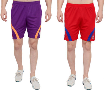 OORA TREND Mesh Men Purple, Red Sports Shorts