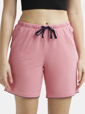 JOCKEY Solid Women Pink Basic Shorts