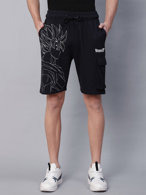 Free Authority Graphic Print Men Black Regular Shorts