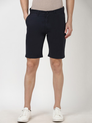 PETER ENGLAND Solid Men Dark Blue Chino Shorts