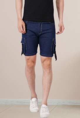 METRONAUT Solid Men Denim Dark Blue Denim Shorts