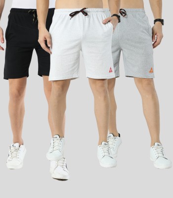 ARDEUR Solid Men Black, White, Grey Casual Shorts