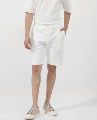 RARE RABBIT Solid Men White Casual Shorts
