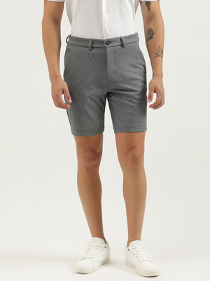 United Colors of Benetton Self Design Men Grey Basic Shorts