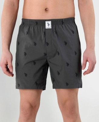 U.S. POLO ASSN. Solid Men Grey Boxer Shorts