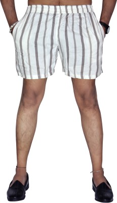 ABN Creation Striped Men White Boxer Shorts