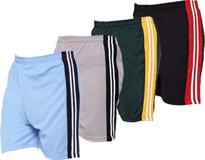 OORA Striped Men Light Blue, Grey, Green, Black Sports Shorts