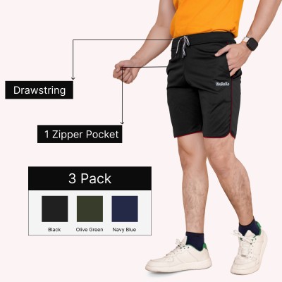 WeReKo Solid Men Black, Green, Dark Blue Regular Shorts