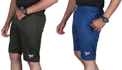 Anjaneya Solid Men Multicolor Regular Shorts