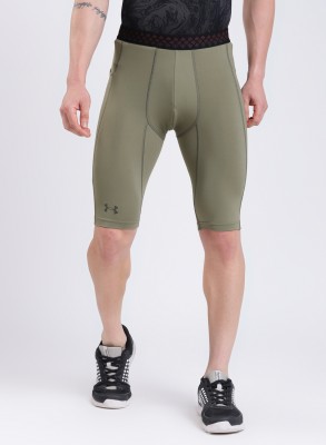 UNDER ARMOUR Solid Men Dark Green Compression Shorts