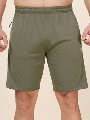 TECHNOSPORT Solid Men Green Sports Shorts