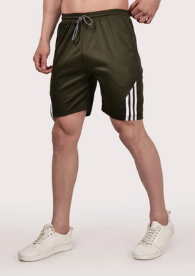 DINSHA Solid Men Green Regular Shorts