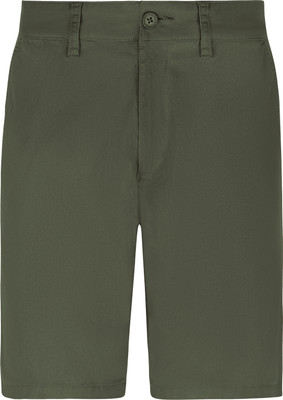 XYXX Solid Men Dark Green Chino Shorts