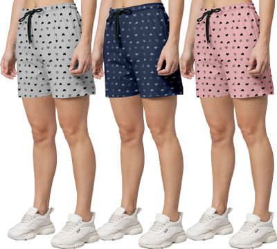 UKANIFAB Printed Women Multicolor Regular Shorts