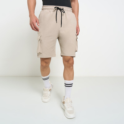 Ajile By Pantaloons Solid Men Beige Basic Shorts