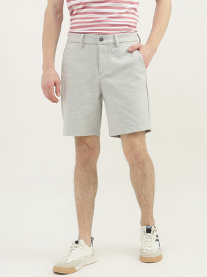 United Colors of Benetton Self Design Men Grey Basic Shorts