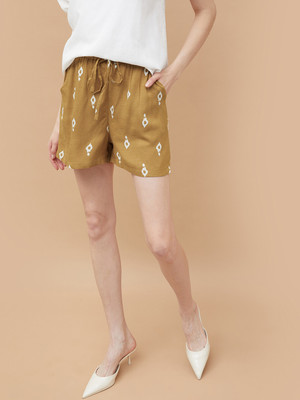 Fame Forever by Lifestyle Printed Women Beige Denim Shorts