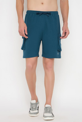 John Players Solid Men Blue Casual Shorts