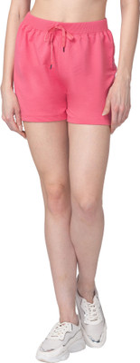 Candyskin Self Design Women Pink Basic Shorts
