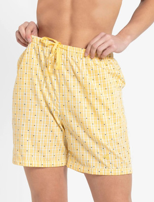 JOCKEY Checkered Women Yellow Boxer Shorts