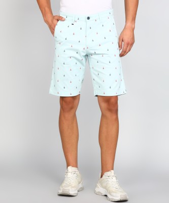 Louis Philippe Sport Printed Men Light Blue Chino Shorts