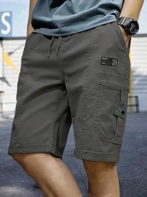 TYRELL Solid Men Dark Grey Cargo Shorts