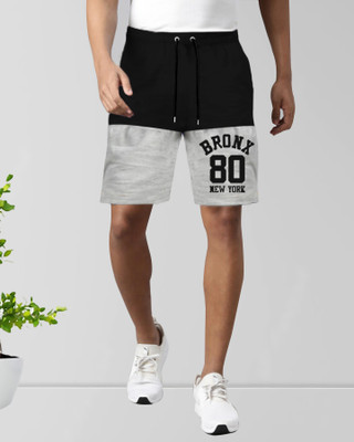 JUGULAR Color Block Men Black, Grey Casual Shorts