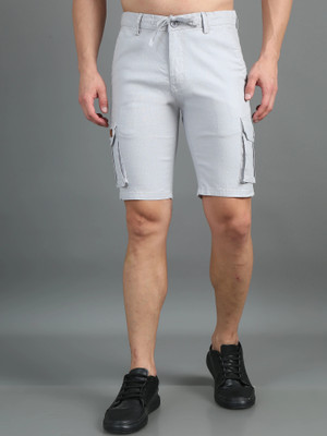 Paul Street Solid Men Silver Cargo Shorts