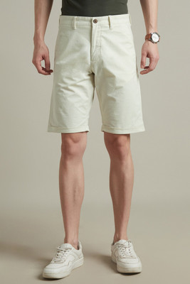 LOUIS PHILIPPE Solid Men Beige Regular Shorts