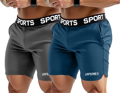 Lripsome Solid Men Grey, Blue Boxer Shorts