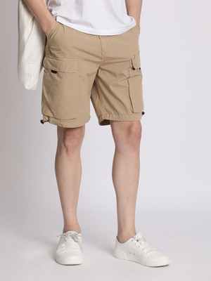 Roadster Solid Men Beige Cargo Shorts