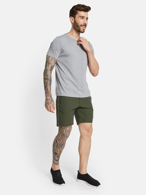 Octave Solid Men Green Regular Shorts