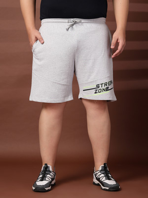 PLUSS Solid Men Grey Regular Shorts