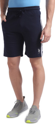 U.S. POLO ASSN. Solid Men Blue Basic Shorts