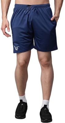 VellaFashion Solid Men Blue Gym Shorts