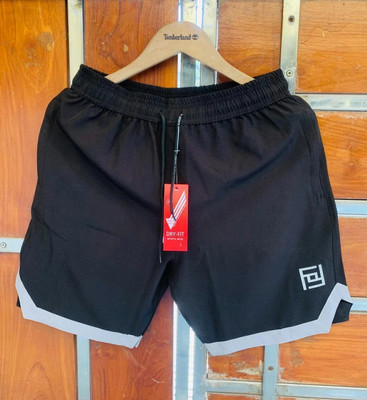 FitInOutFit Self Design Men Black Running Shorts