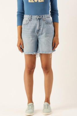 FOREVER 21 Solid Women Blue Denim Shorts