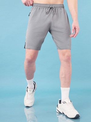 TECHNOSPORT Solid Men Grey Sports Shorts